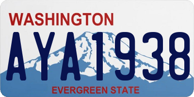 WA license plate AYA1938