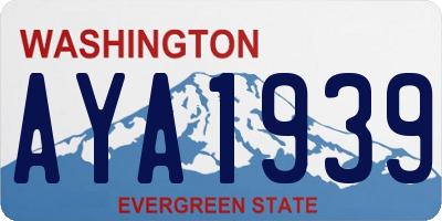 WA license plate AYA1939