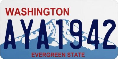 WA license plate AYA1942