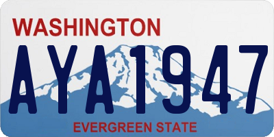WA license plate AYA1947