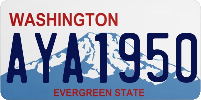 WA license plate AYA1950