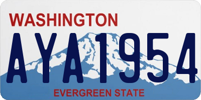 WA license plate AYA1954