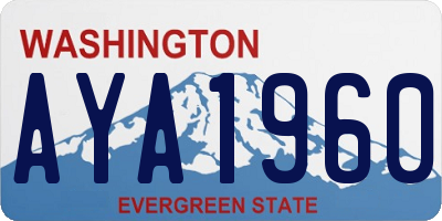 WA license plate AYA1960