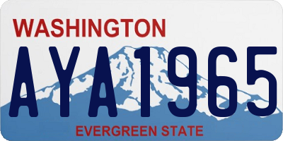 WA license plate AYA1965