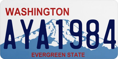 WA license plate AYA1984
