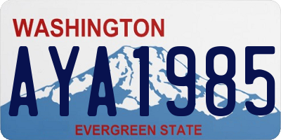 WA license plate AYA1985