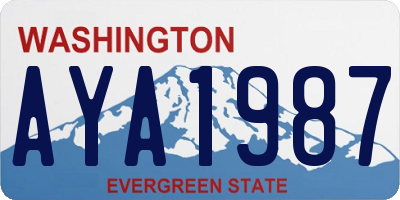 WA license plate AYA1987