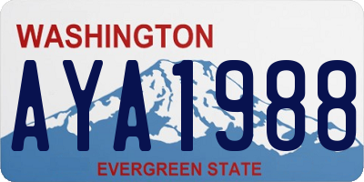 WA license plate AYA1988