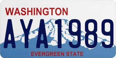 WA license plate AYA1989