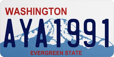 WA license plate AYA1991