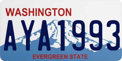 WA license plate AYA1993