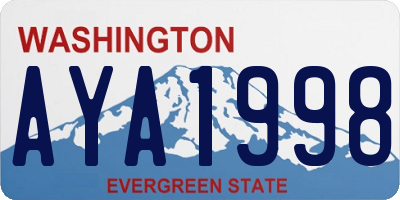 WA license plate AYA1998