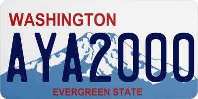 WA license plate AYA2000