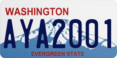 WA license plate AYA2001