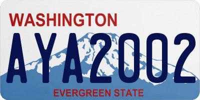 WA license plate AYA2002