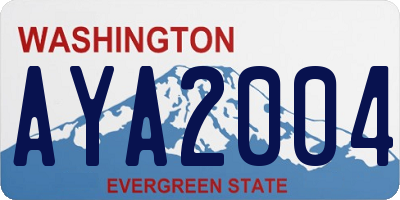 WA license plate AYA2004