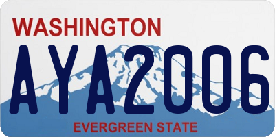 WA license plate AYA2006