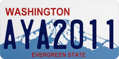 WA license plate AYA2011