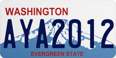 WA license plate AYA2012
