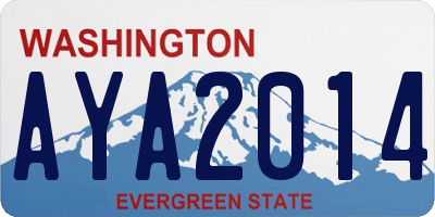 WA license plate AYA2014