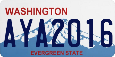 WA license plate AYA2016