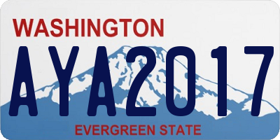 WA license plate AYA2017