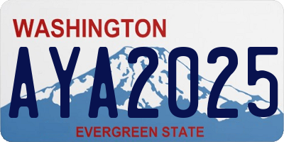 WA license plate AYA2025