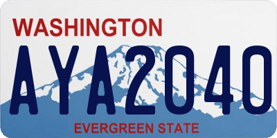 WA license plate AYA2040