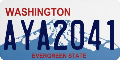 WA license plate AYA2041