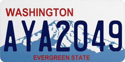 WA license plate AYA2049