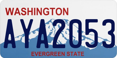 WA license plate AYA2053