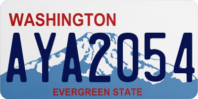 WA license plate AYA2054