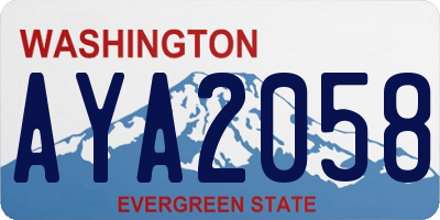 WA license plate AYA2058