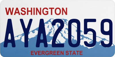 WA license plate AYA2059