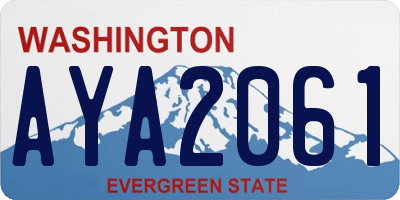 WA license plate AYA2061