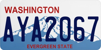 WA license plate AYA2067