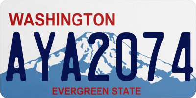WA license plate AYA2074