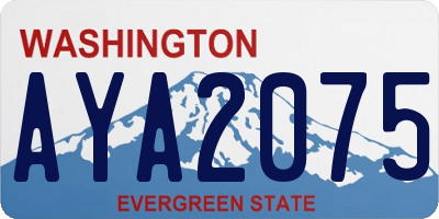 WA license plate AYA2075