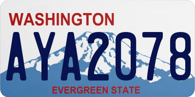 WA license plate AYA2078