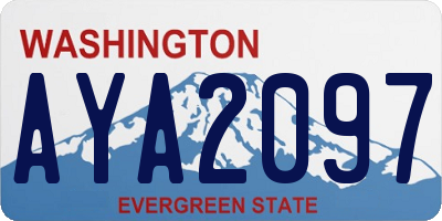 WA license plate AYA2097