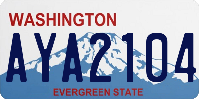 WA license plate AYA2104