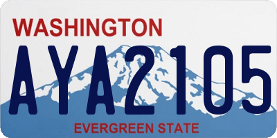 WA license plate AYA2105