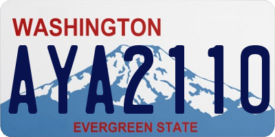 WA license plate AYA2110