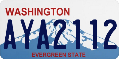 WA license plate AYA2112