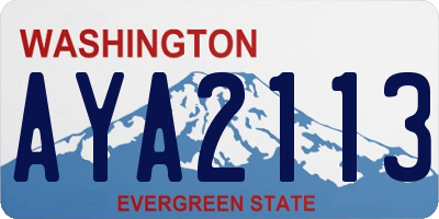 WA license plate AYA2113