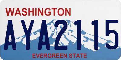 WA license plate AYA2115