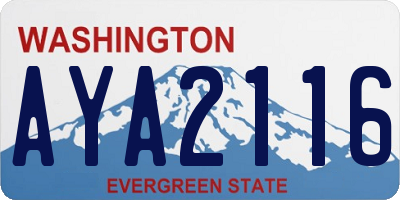WA license plate AYA2116