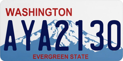 WA license plate AYA2130