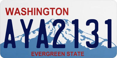 WA license plate AYA2131