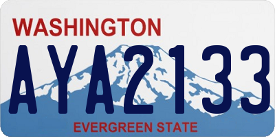 WA license plate AYA2133